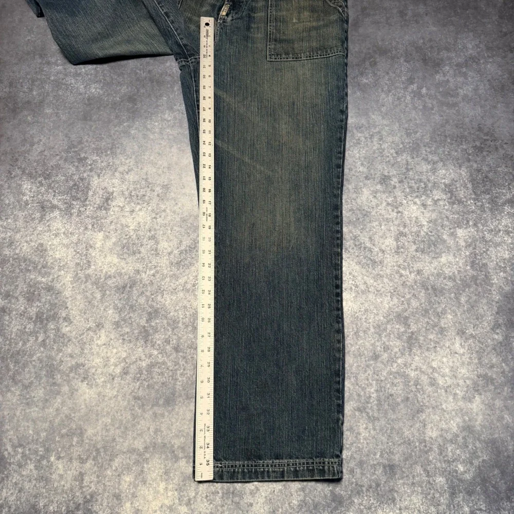 LRG Surplus Research Group Men 38 Utility Denim Jeans Blue Medium Wash Y2K Baggy